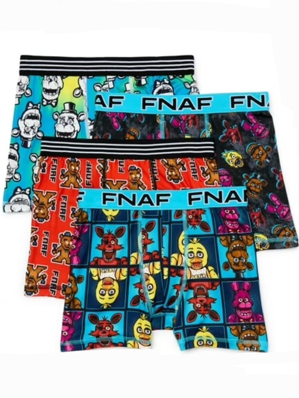 FNAF Kids' 4-Pack FNAF Boxer Briefs - Size: XS (4/5)